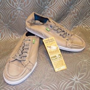 New SANUK Anthem Waxed Men's Grey Blue Surfer Lace Up Shoes Sneakers
